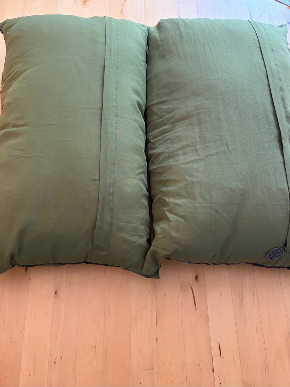 Pier 1 Navy Blue Decorative Pillow Pair with Green and Yellow Floral Teardrops